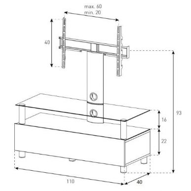 Стойка для ТВ Sonorous TRN 1113 B HBLK WHT